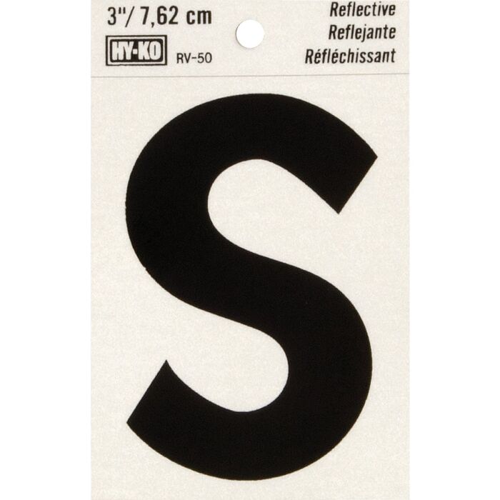 HY-KO Hy-Ko Vinyl 3 In. Reflective Adhesive Letter, S