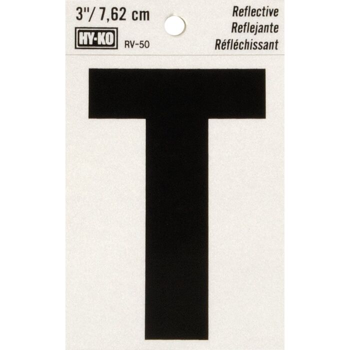 HY-KO Hy-Ko Vinyl 3 In. Reflective Adhesive Letter, T
