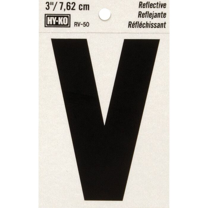 Hy-Ko Vinyl 3 In. Reflective Adhesive Letter, V