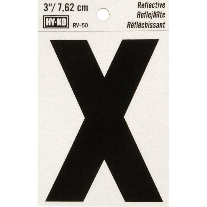 HY-KO Hy-Ko Vinyl 3 In. Reflective Adhesive Letter, X