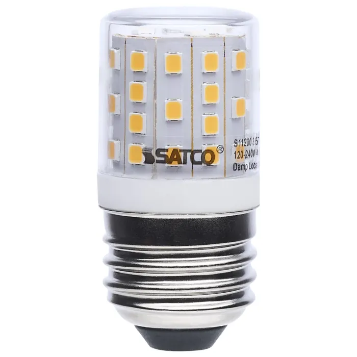 Satco 3.5 Watt T14 LED - 3000K CCT - Medium Base - Clear Finish - Appliance Lamp - 120-240 Volt