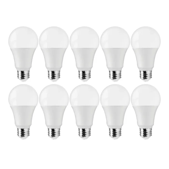 Satco 12 Watt A19 LED - 5000K - 75 Watt Replacement - Medium base - 220 deg. Beam Angle - 10-Pack