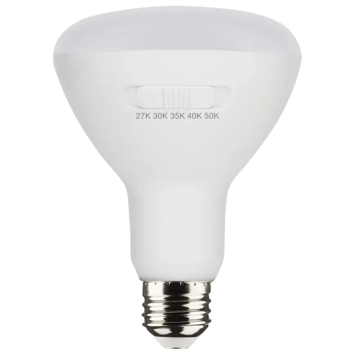 Satco 8.5 Watt BR30 LED - Medium Base - CCT Selectable - White Finish - 90 CRI - 120 Volt - 6 Pack