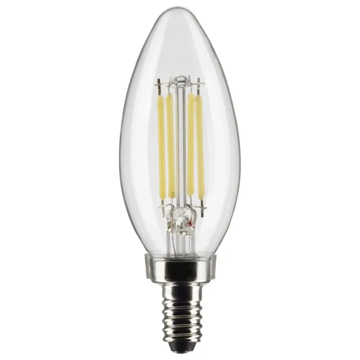 Satco LED 5.5w Candelabra Base Clear Light Bulb 2pk