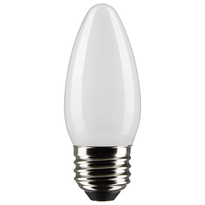 Satco 120V B11 LED Filament Medium Base Torpedo Bulb (Frosted - 2pk) 2700K, 90CRI, 500 Lumens