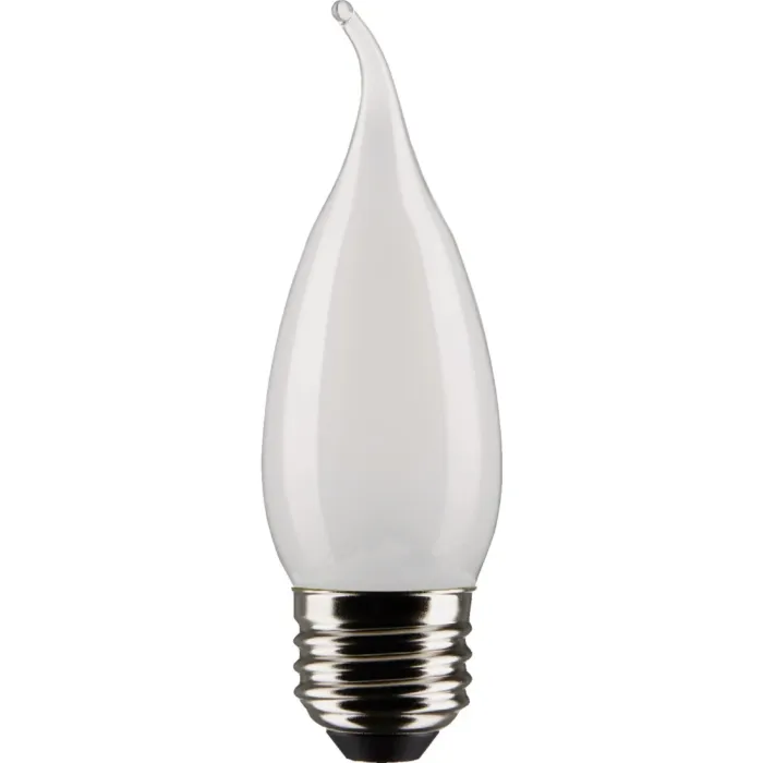 Satco 40W Equivalent Warm White Frosted CA10 Medium LED Decorative Light Bulb (2-Pack)