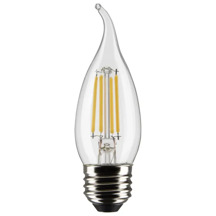 Satco 120V CA10 LED Filament Medium Base Bulb (Clear - 2pk) 5000K, 90CRI, 500 Lumens
