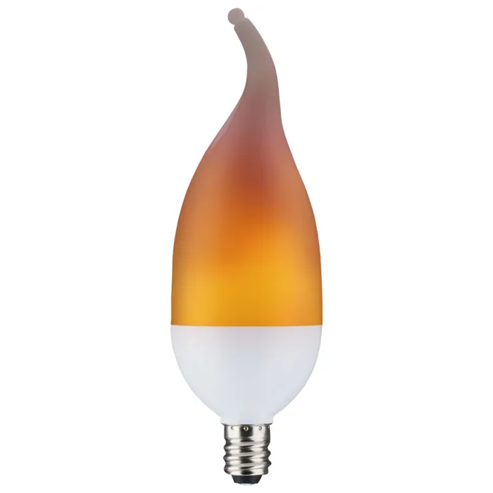 Satco 2W LED Candelabra Base Flicker Bulb, B11, 60L