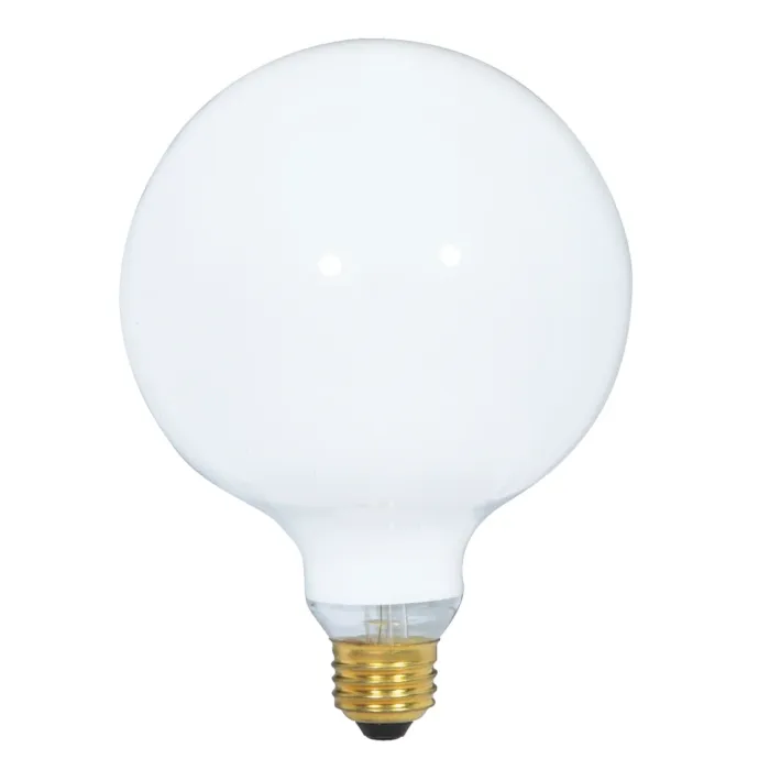 Satco 40 Watt G40 Incandescent - Gloss White - 4000 Average rated hours - 280 Lumens - Medium base - 120 Volt