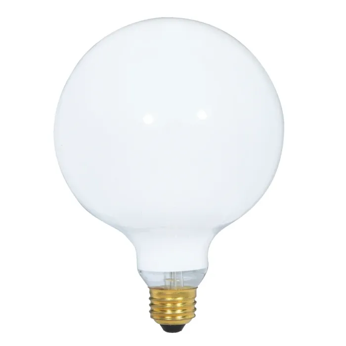 Satco 60 Watt G40 Incandescent - Gloss White - 4000 Average rated hours - 550 Lumens - Medium base - 120 Volt