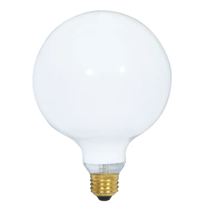 Satco 100 Watt G40 Incandescent - Gloss White - 4000 Average rated hours - 1050 Lumens - Medium base - 120 Volt