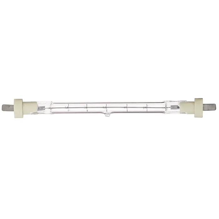 Satco 300 Watt; Halogen; T3; Clear; 2000 Average rated hours; 5300 Lumens; Blade base; 120 Volt