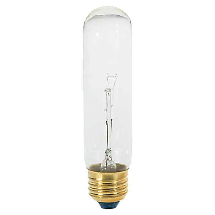 Satco 25 Watt T10 Incandescent - Clear - 2000 Average rated hours - 200 Lumens - Medium base - 120 Volt - Carded