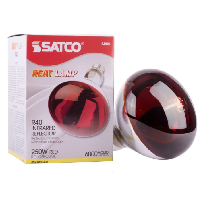 Satco 250 Watt R40 Incandescent - Red Heat - 6000 Average rated hours - Medium base - 120 Volt
