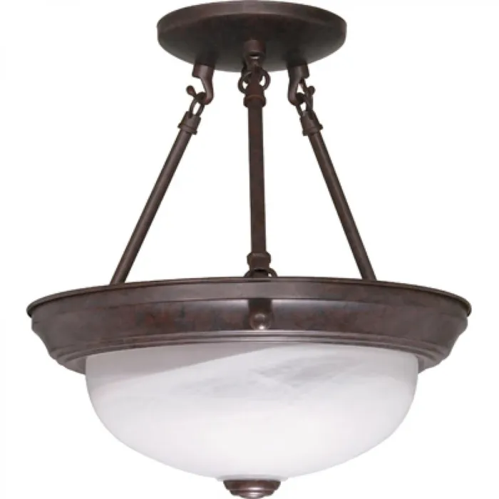 Satco Semi-Flush 2-Light Ceiling Light (Old Bronze) 11 in.