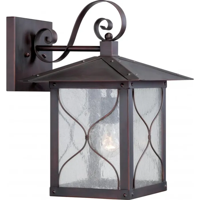 Satco Vega -1 Light - 11" Wall Lantern with Clear Seed Glass - Classic Bronze Finish