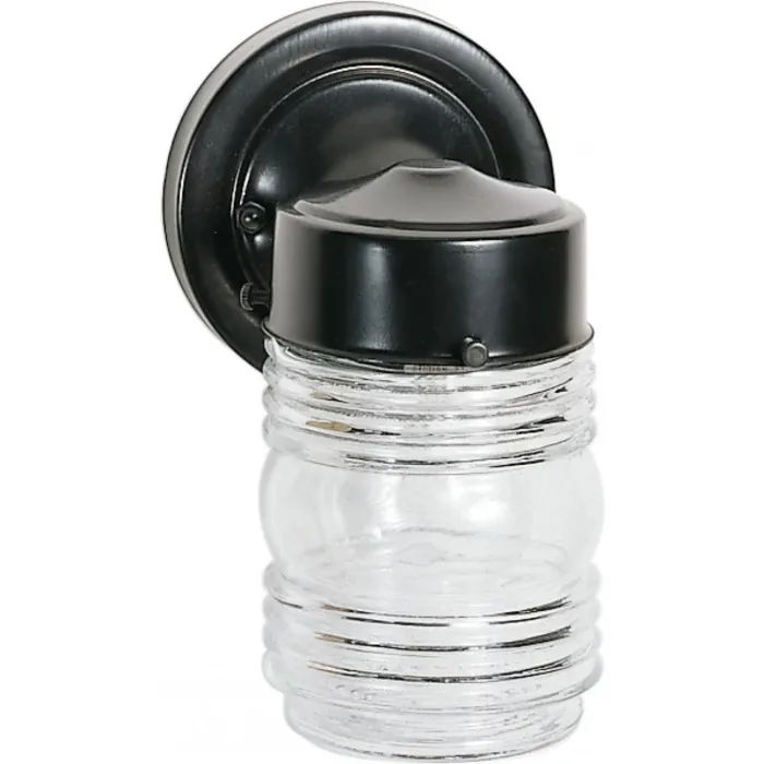 Satco Mason Jar Porch/Wall Light (Black) 6 in.
