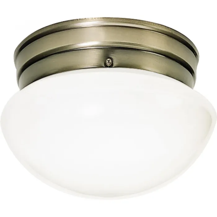 Satco Flush Mount Mushroom Light (Antique Brass) 8 in.