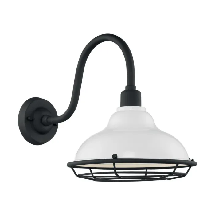 Satco Newbridge Wall Mount Light Sconce (White/Black)