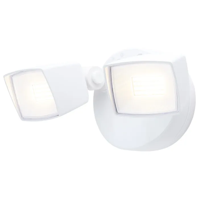 Satco LED Security Light - Dual Head - Field Selectable - White Finish