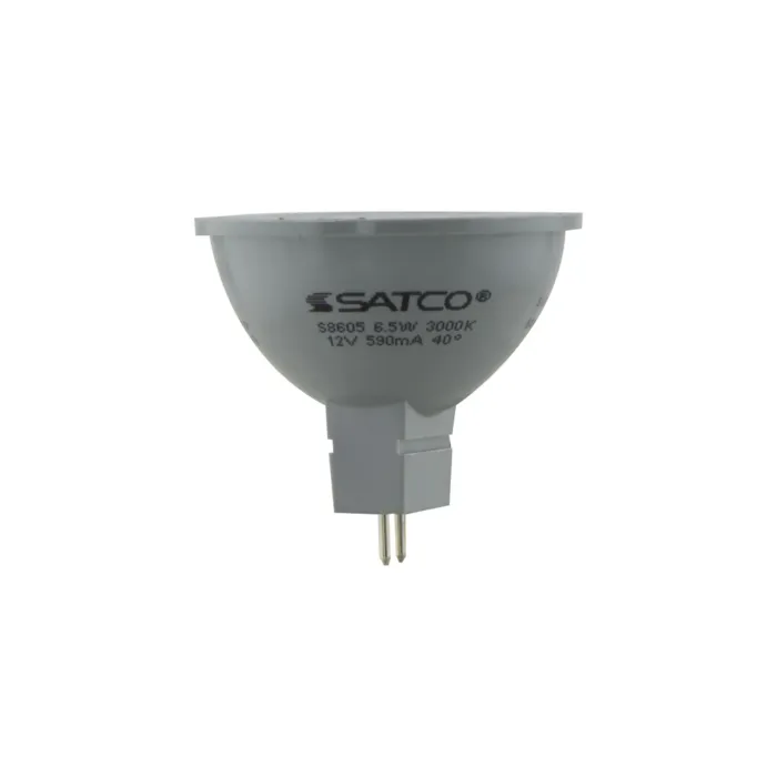 Satco 6.5 Watt - LED MR16 - 3000K - 40 deg. Beam Angle - GU5.3 base - 12 Volt AC/DC - Carded