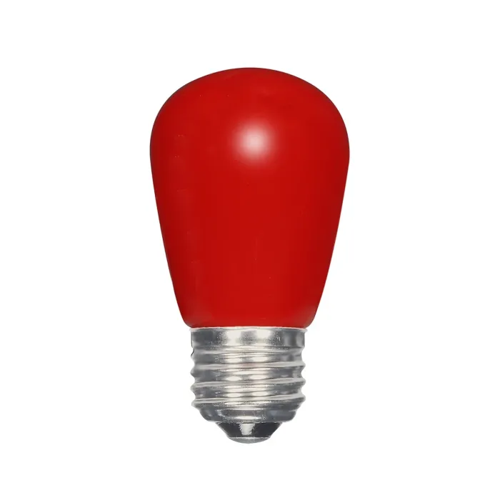 Satco 1.4 Watt LED - S14 - Ceramic Red - Medium base - 120 Volt - Carded