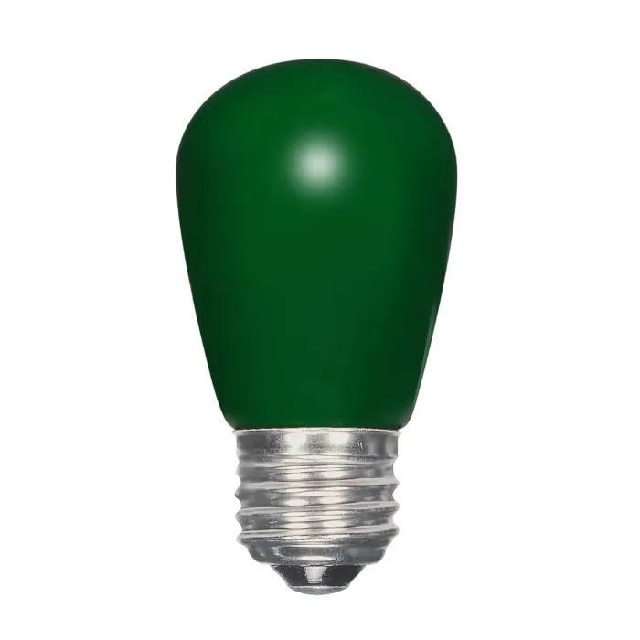 Satco 1.4 Watt LED - S14 - Ceramic Green - Medium base - 120 Volt - Carded