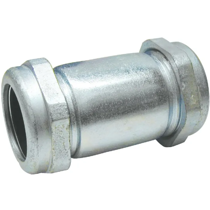 Jones Stephens B&K 1-1/4 In. COMP x 1-1/4 In. COMP Galvanized Steel Compression Coupling