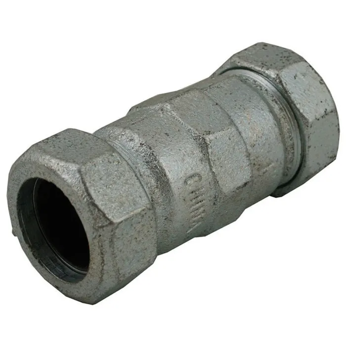 Jones Stephens 1" IPS Malleable Iron Compression Coupling, Long Pattern, 3-7/8" Body Length