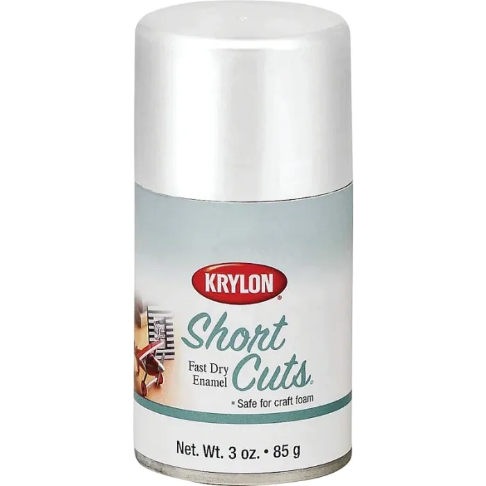 Krylon Short Cuts Enamel Spray Paint (Gloss - White) 3 oz