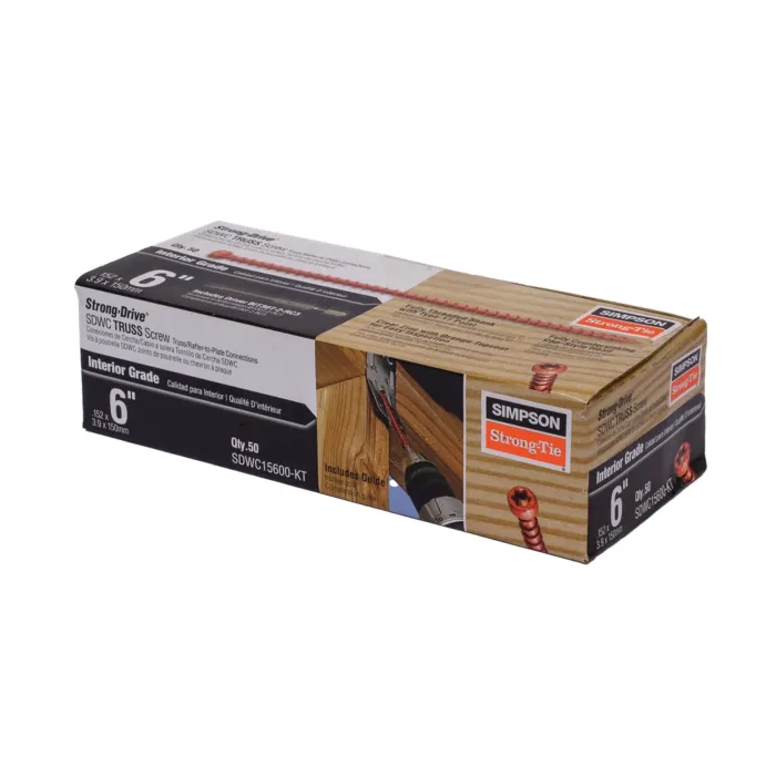 Simpson Strong-Tie Strong-Drive® SDWC® TRUSS Screw (Orange - 50pk) .152 in. x 6 in.
