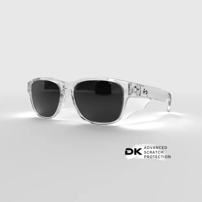 Hyspecs ICON Grey Tinted Lens Glasses (Clear Frame)