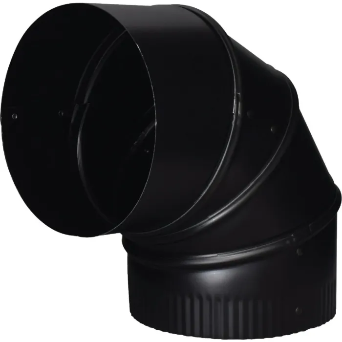 Imperial 24 Ga. 6 In. Black Adjustable Stove Pipe Elbow