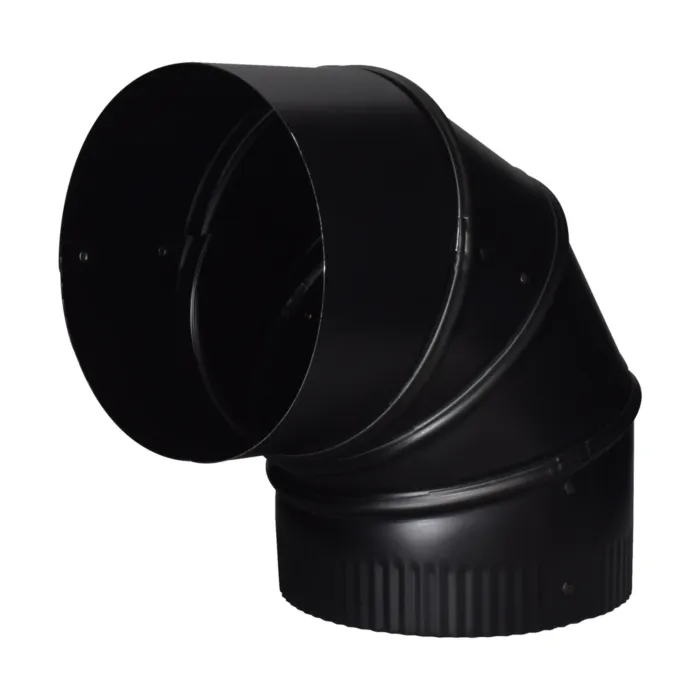 Imperial 6-in, 90 Degree Black Adjustable Stove Pipe Elbow
