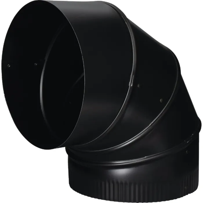 Imperial 24 Ga. 8 In. Black Adjustable Stove Pipe Elbow
