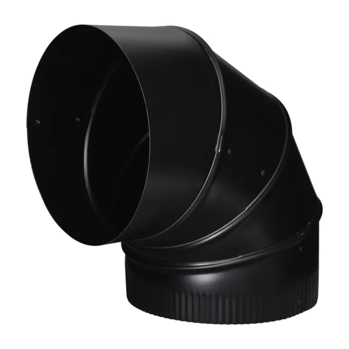 Imperial 8-in, 90 Degree Black Adjustable Stove Pipe Elbow