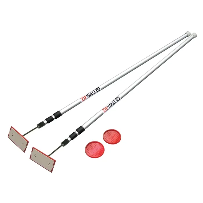 Zipwall Aluminum Spring-Loaded Dust Barrier Pole (2pk) 12 ft