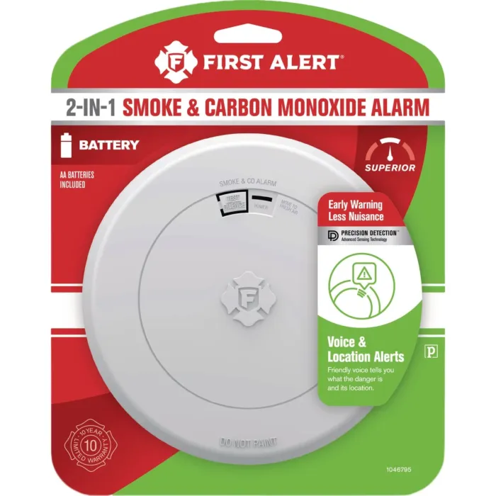 FIRST ALERT First Alert Battery Powered Photoelectric Combination Alarm with Voice