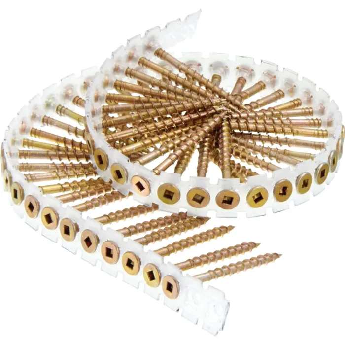 Senco DuraSpin Square Recess Flat Collated Wood Screws (Yellow Zinc - 1000pk) #8 x 2 in.