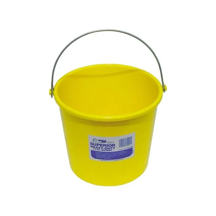 Sapona Plastic 0.1 in Thick Polyethylene Plastic Material Yellow Color Heavy Duty Superior Bucket
