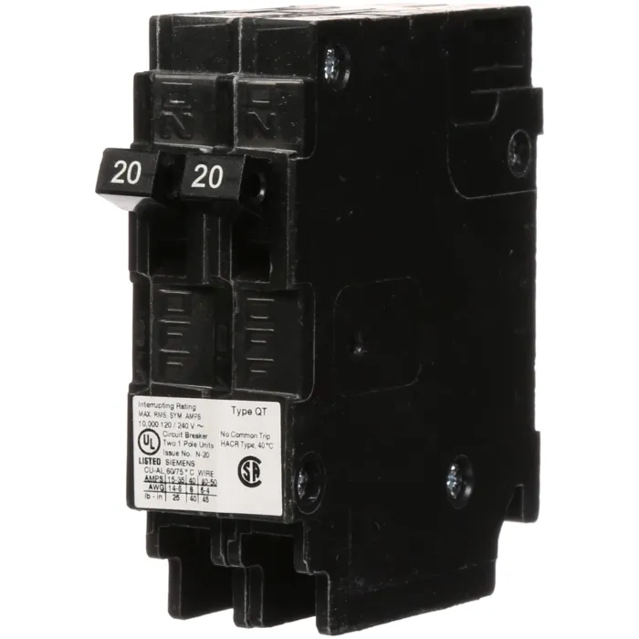 Siemens BREAKER 20/20A 1P 120V 10K QT NON-CTL