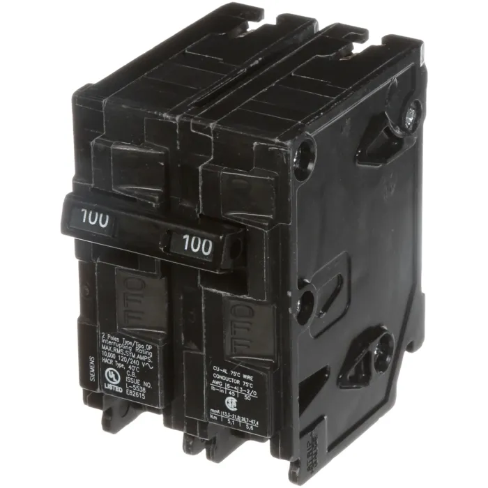 Siemens BREAKER 100A 2P 120/240V 10K QP