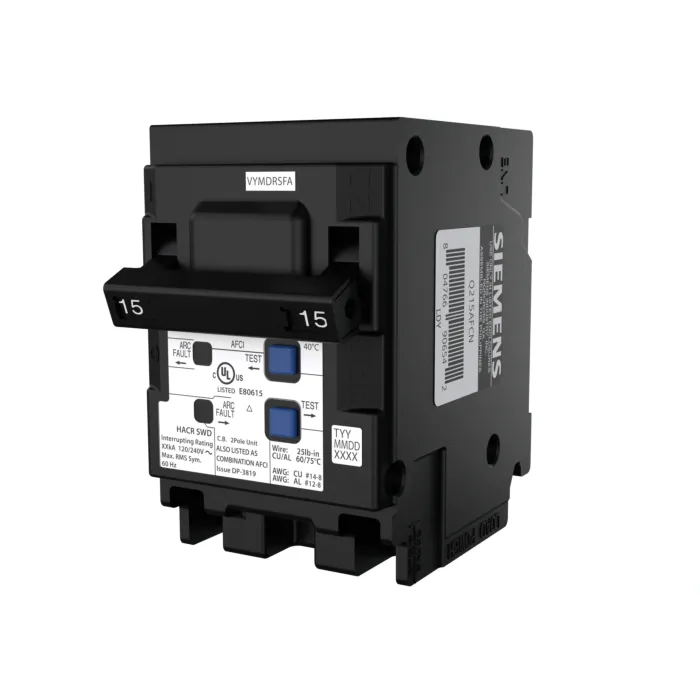 Siemens 15 A 10 kAIC Plug-On Arc-Fault Circuit Breaker