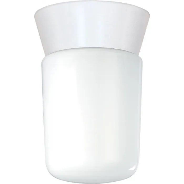 Satco Ceiling Mount Utility Jelly Jar Light (White) 8 in.
