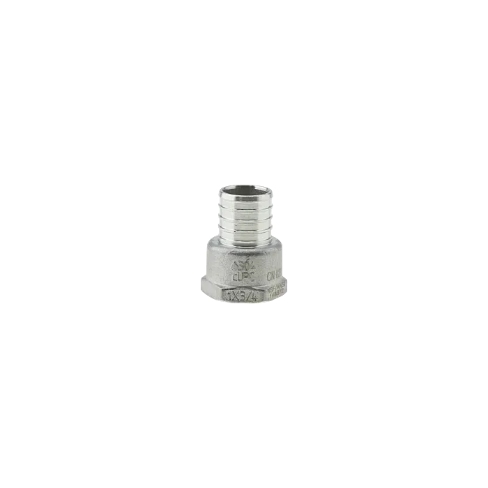 Boshart Industries SS Crimp Pex Fitting x Adapter - 1 in. x 3/4 in. fpt