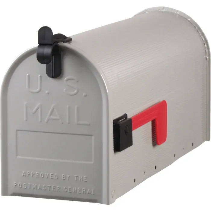 Gibraltar Grayson T1 Gray Steel Rural Post Mount Mailbox