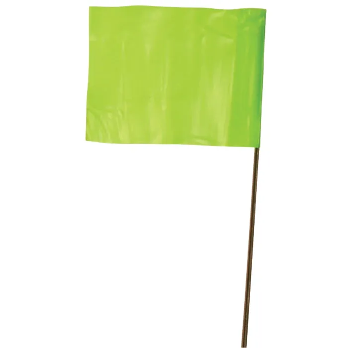 Empire 21 In. Steel Staff Lime Marking Flags (100-Pack)