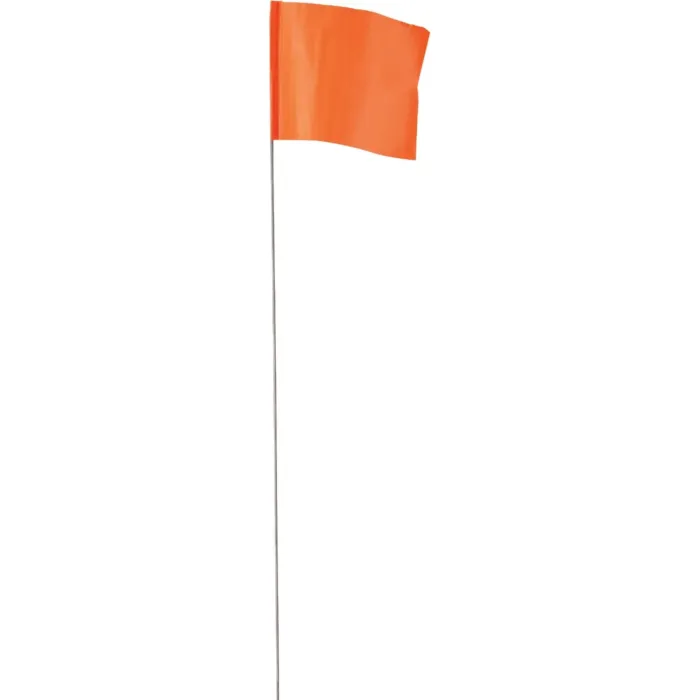 Empire 21 In. Steel Staff Orange Marking Flags (100-Pack)