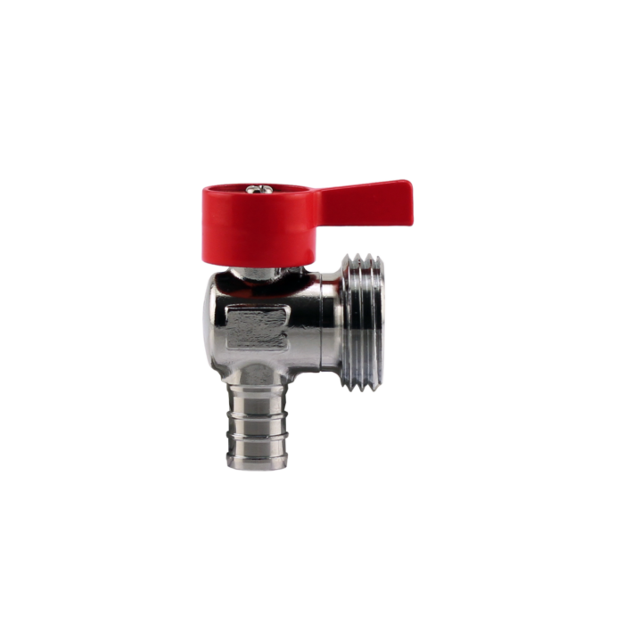 Boshart Industries Washing Machine Chrome Plated Plastic Crimp PEX x GHT (Red)