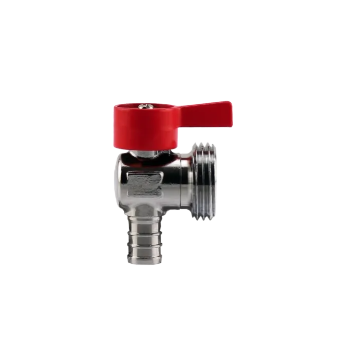 Boshart Industries Washing Machine Chrome Plated Plastic Crimp PEX x GHT (Red)